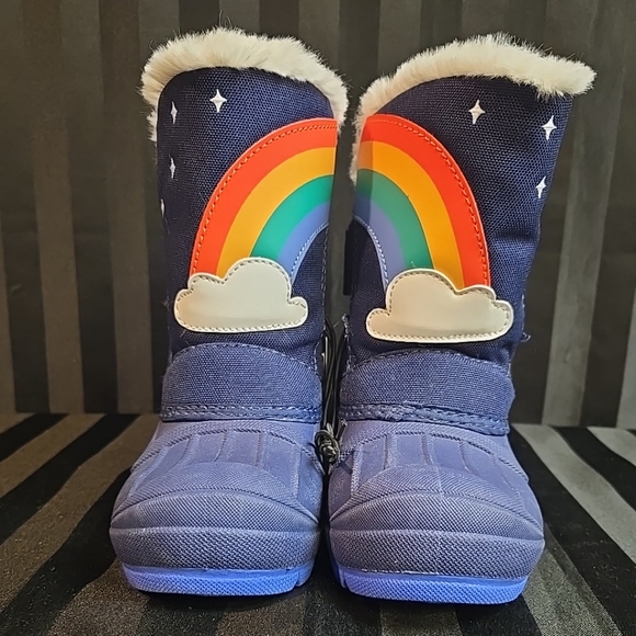 Girls US 9 Cat & Jack Snow Warm Winter Rainbow Boots Made With Thermolite - Picture 2 of 9